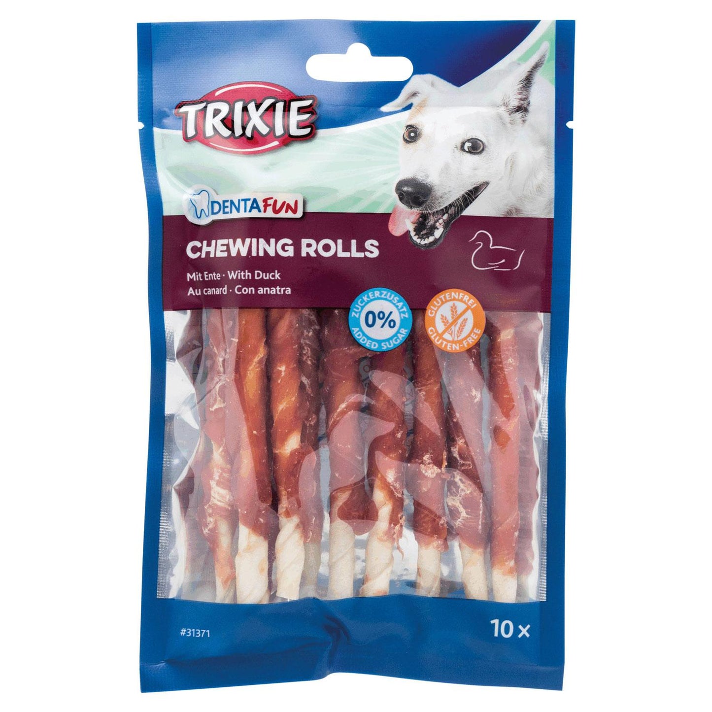 Trixie 10 rotolini con anatra Denta Fun 12 cm