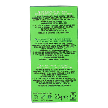 Té Verde Lima y Jengibre Bio Cupper 20 bolsitas