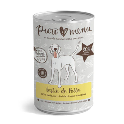 Barf wet dog food Organic chicken feast, Puromenu, 400 g