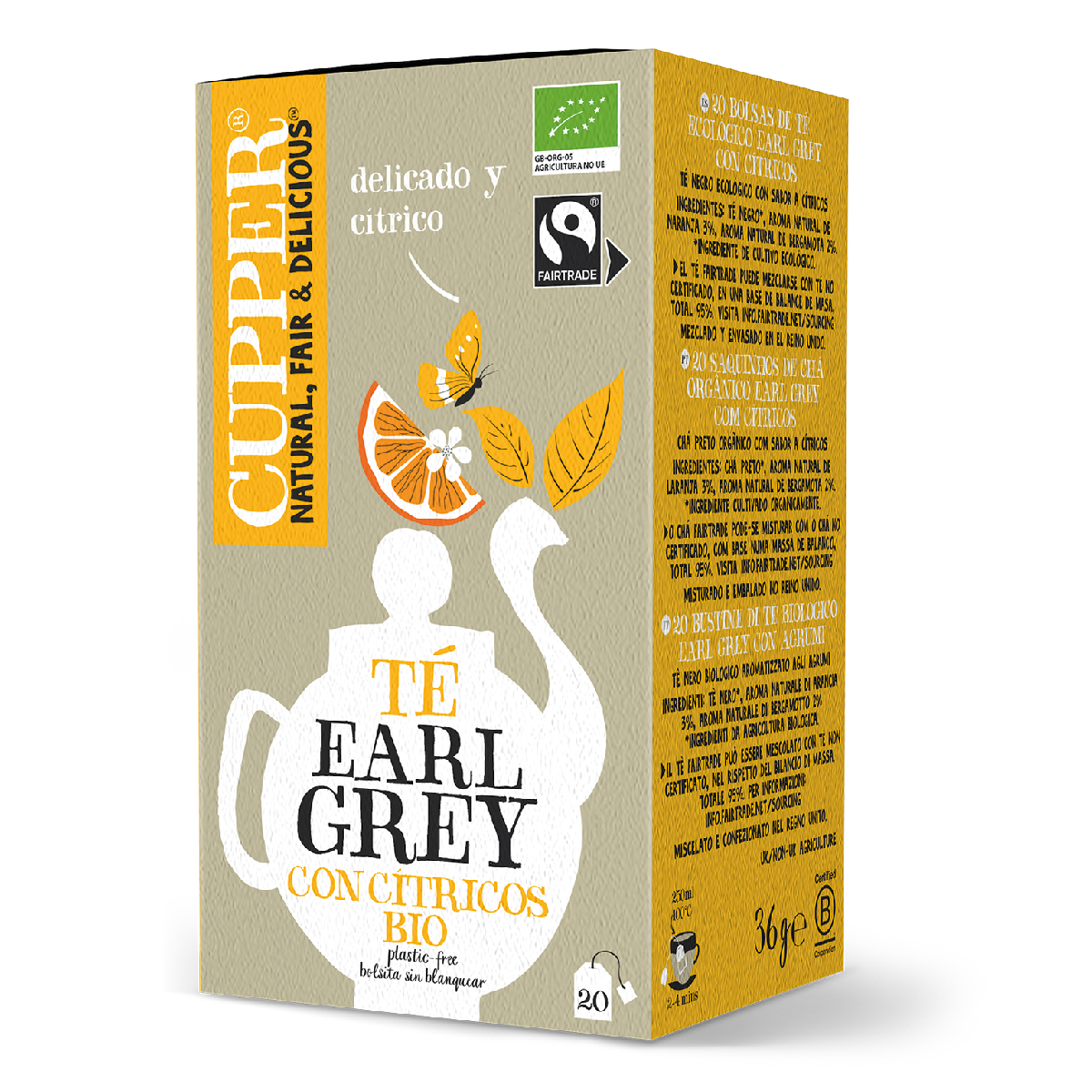 Earl Grey-thee met citrusvruchten BIO Cupper 20 zakjes