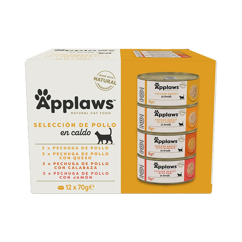 Applaws Cat Puszka Kurczak Multipack 12 x 70 g Naturalna karma mokra dla kotów bez zbóż
