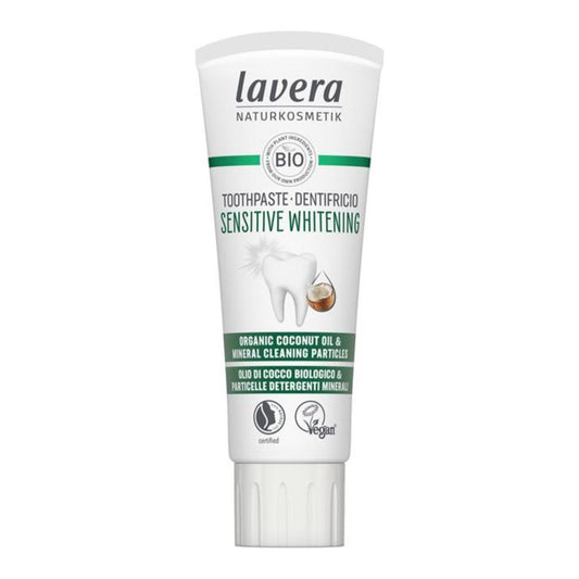 Dentifricio sbiancante sensibile al cocco e fluoro, Lavera 75 ml