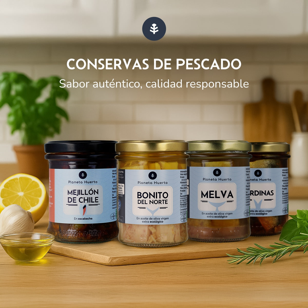 Lot de 12 boîtes de thon blanc à l'huile d'olive ECO Planeta Huerto 200 g