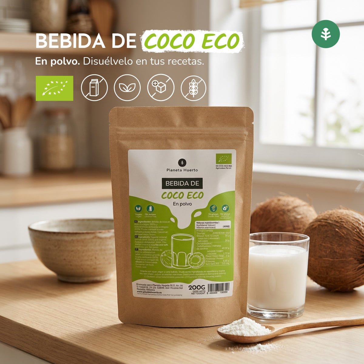 Bevanda al cocco in polvere ECO Planeta Huerto 200 g