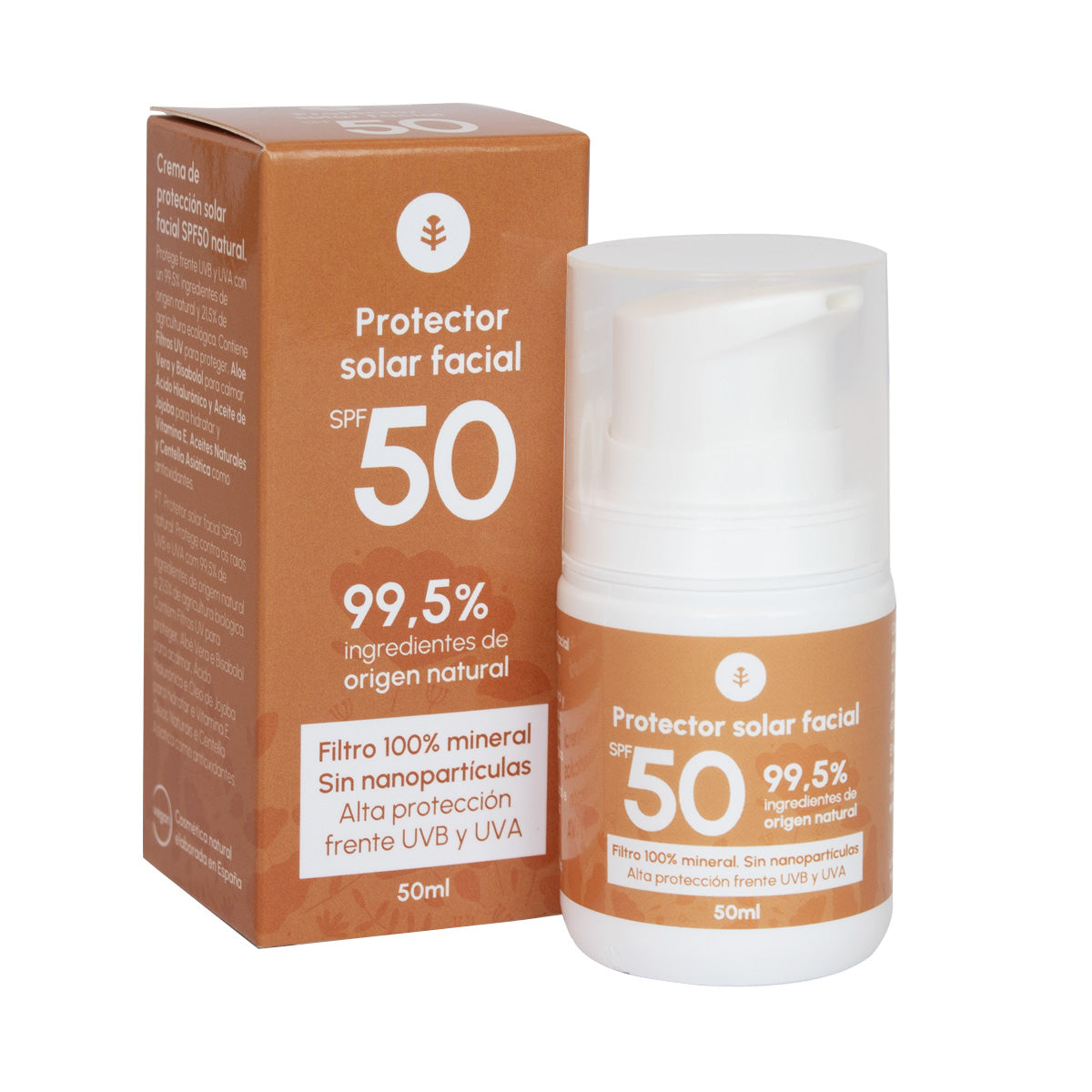 100% minerale zonnebrandcrème voor het gezicht SPF50 Planeta Huerto 50 ml