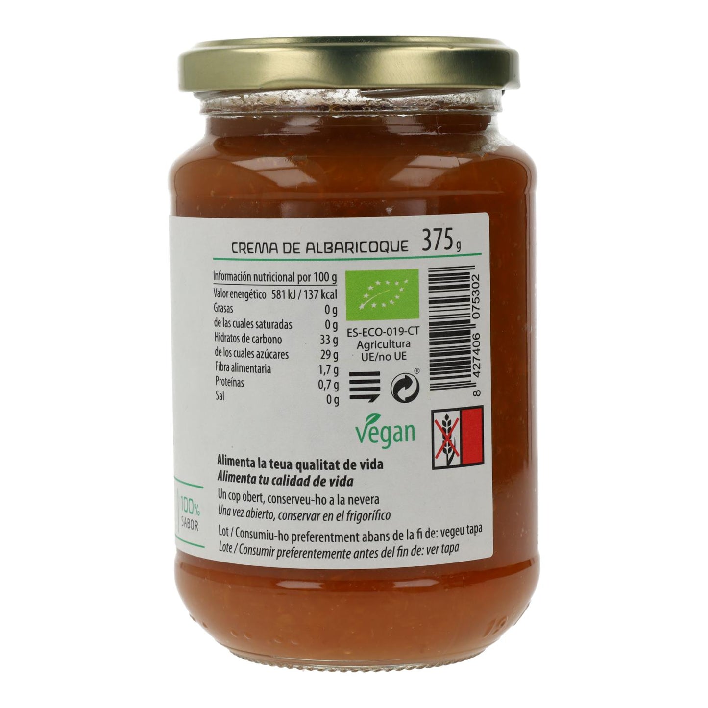 Mermelada de Albaricoque Eco/Demeter Cal Valls 375g