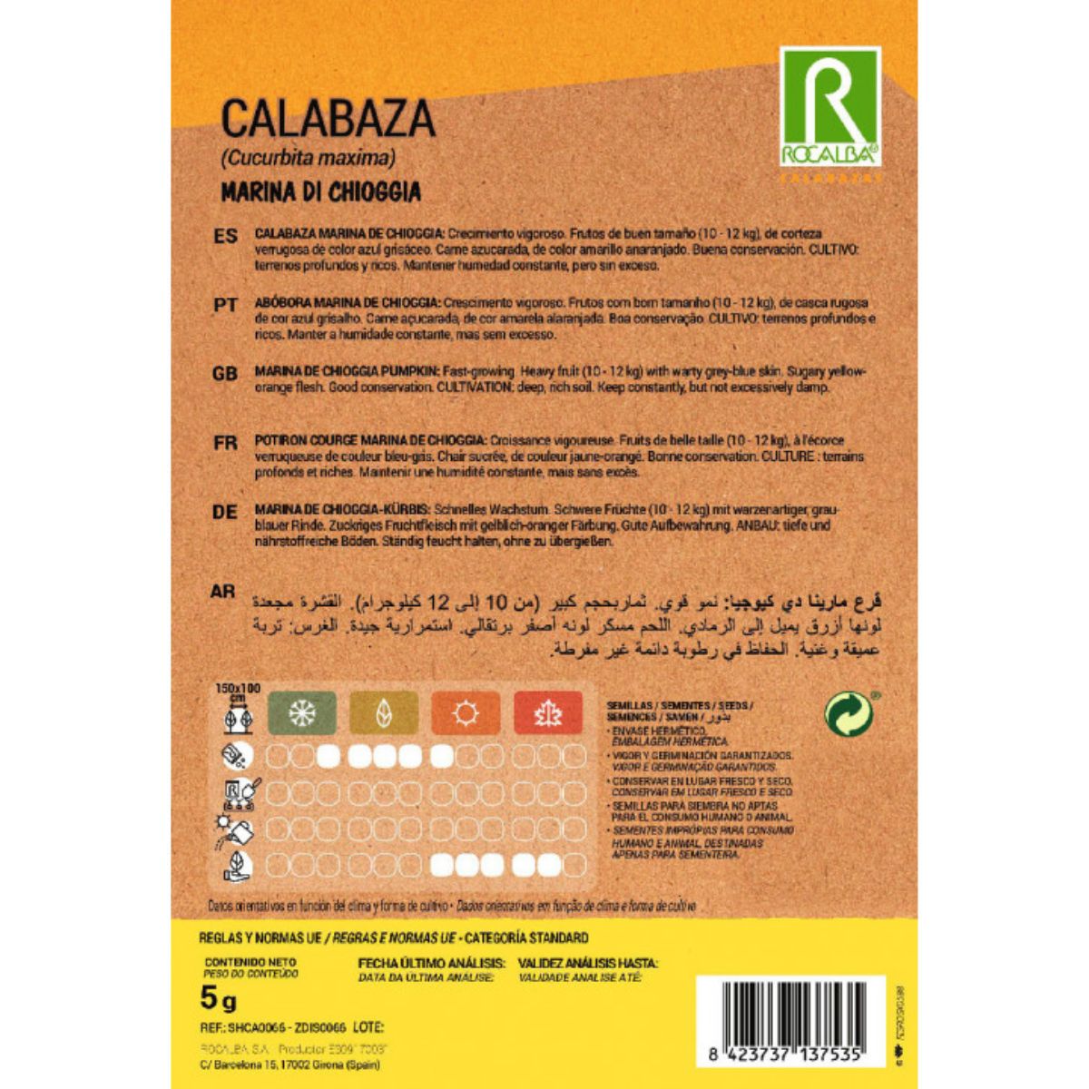 Semillas de Calabaza marina di chioggia