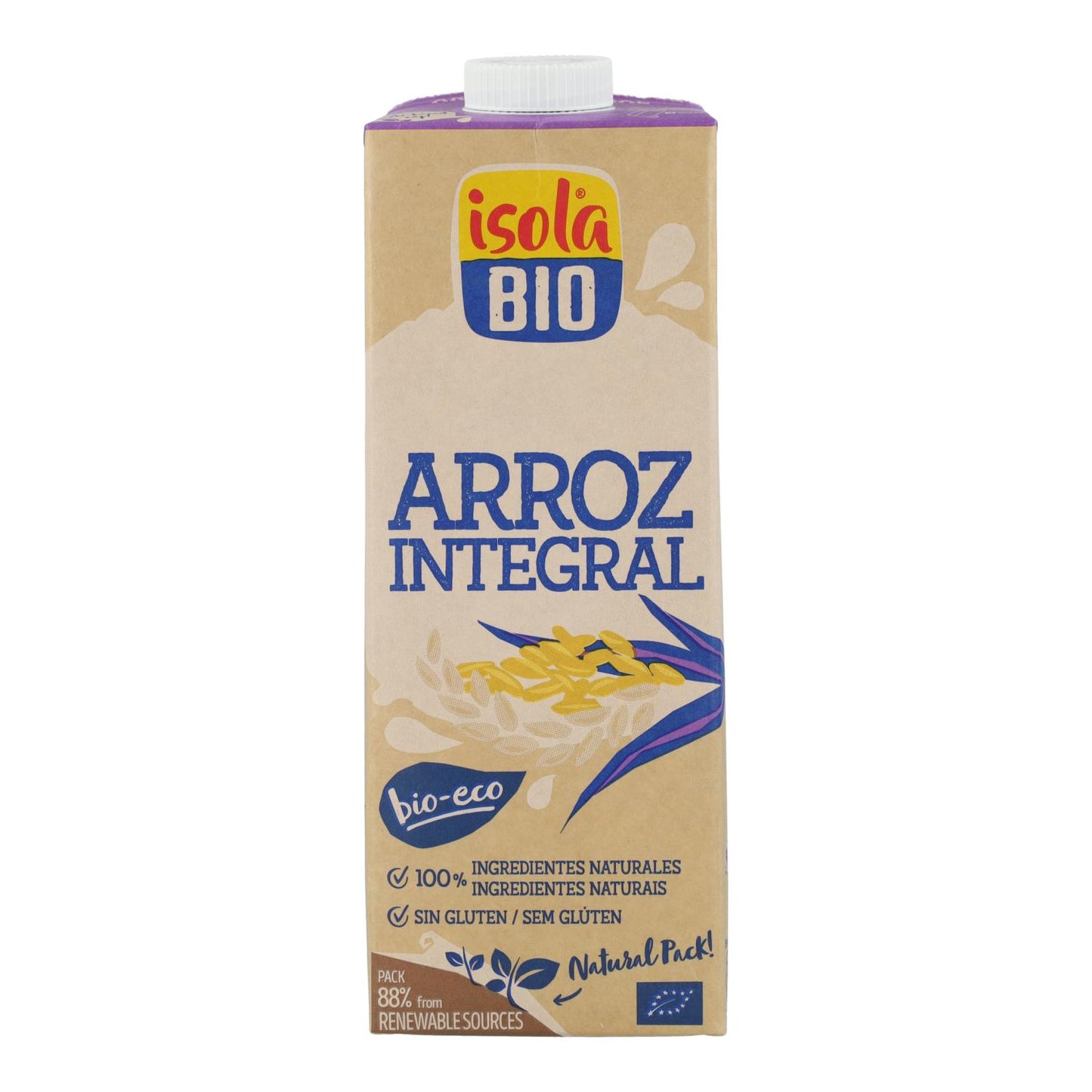 Confezione da 6 bevande biologiche di riso integrale Isola Bio 1 L