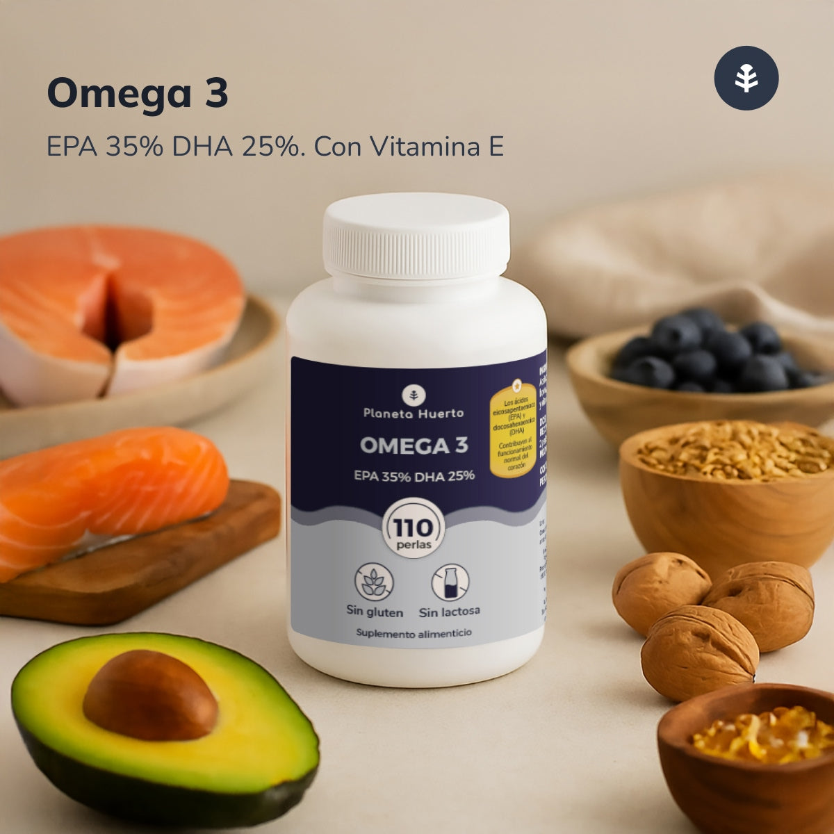 Pak 2x Omega 3 EPA 35% DHA 25% Planeta Huerto 110 Parels