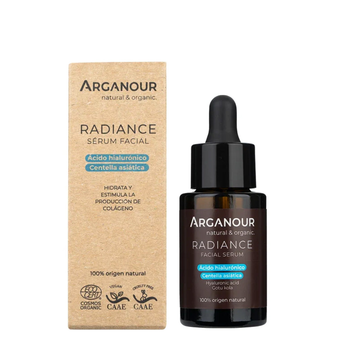 Gezichtsserum Radiance Hyaluronzuur en Centella asiatica Arganour 30 ml