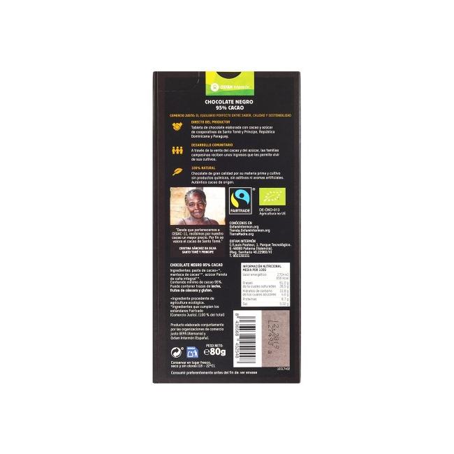 Czekolada Fair Trade 95% BIO Tierra Madre Oxfam Intermón 80 g