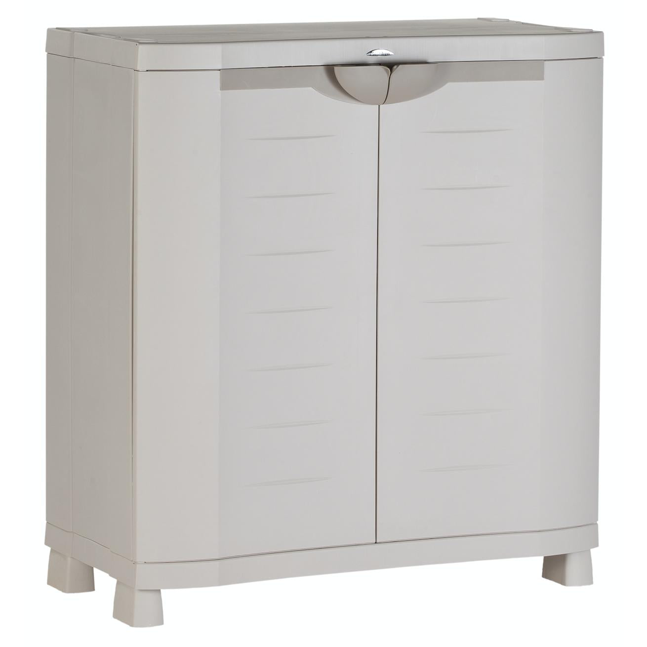 Halvskåp 90 cm Space Saver Plastiken Beige (renoverat)