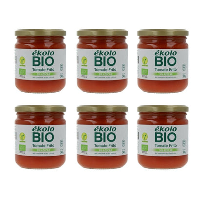 6x verpakking biologische tomatensaus zonder suiker Ékolo 340 g