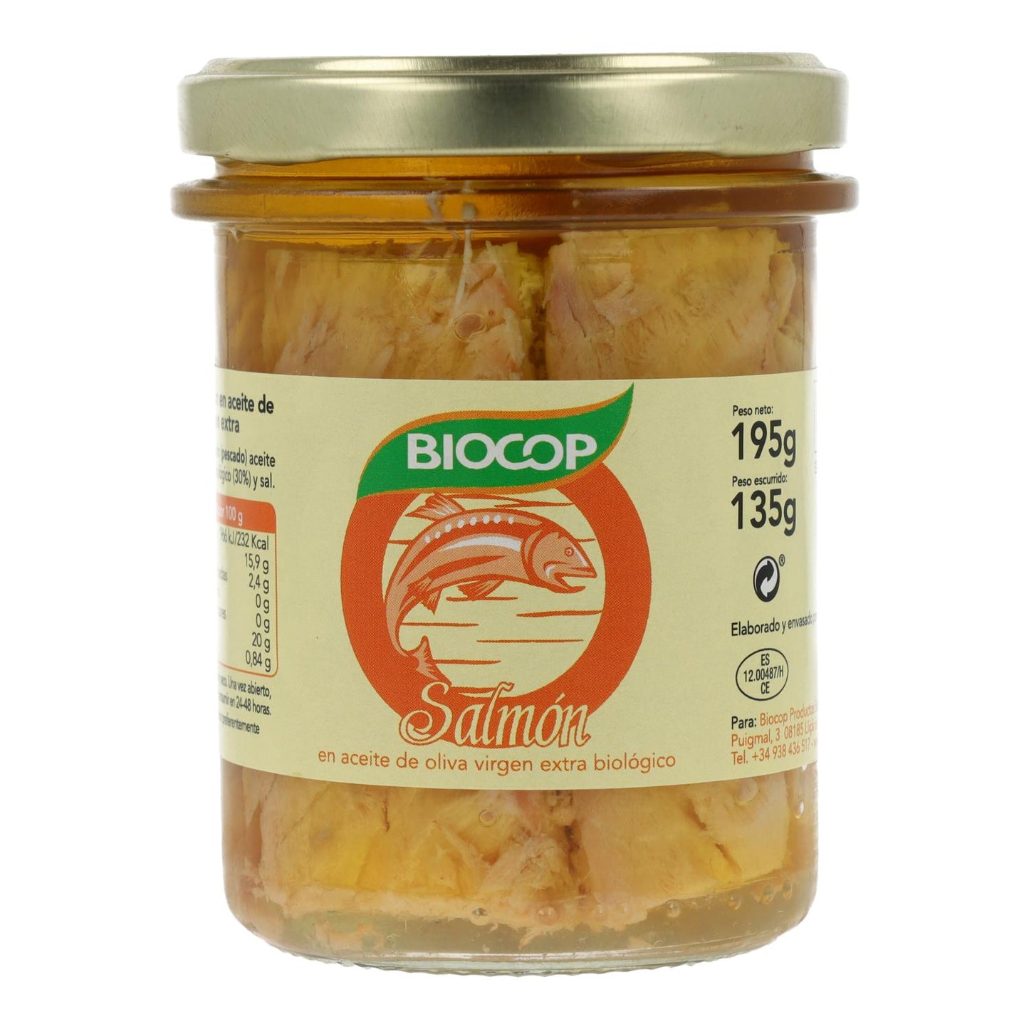 Biocop Bio-Lachsfilets aus der Dose, 195 g