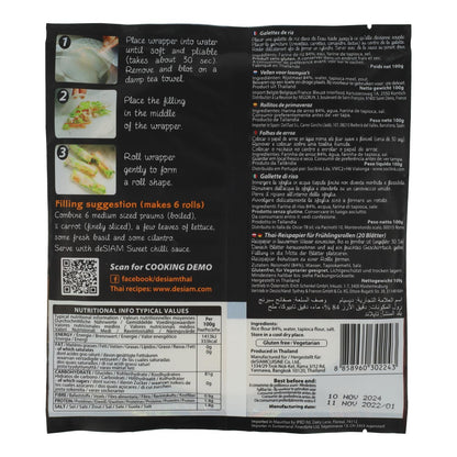 Rouleaux de printemps (20 feuilles) Desiam 100 g