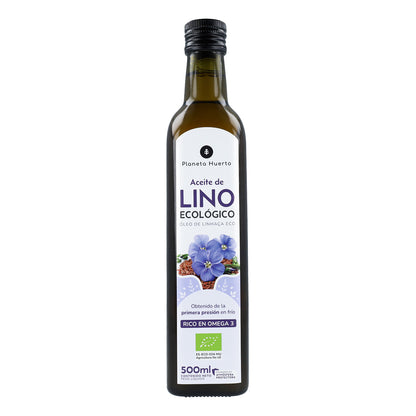 Pack of 3 ECO Planeta Huerto Cold-Pressed Flaxseed Oil 500 ml