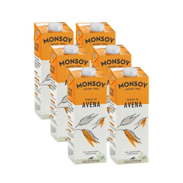 Pack of 6 Monsoy Organic Oat Drink 1 L