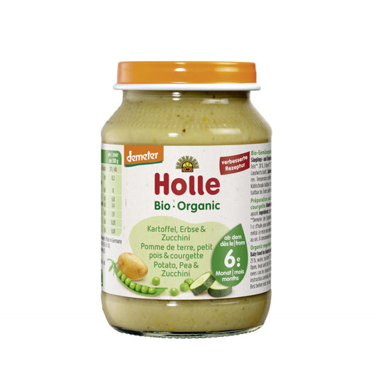 Gläschen mit Kartoffeln, Erbsen und Zucchini (ab dem 6. Monat) Eco/Dem Holle 190 g
