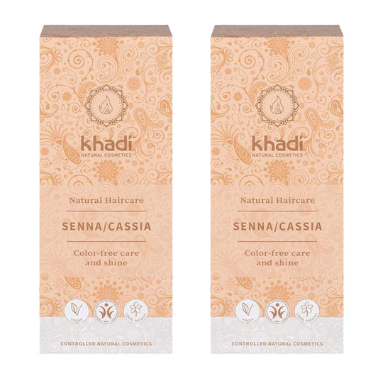 Confezione da 2 henné cassia neutro 100% naturale, Khadi, 100 g