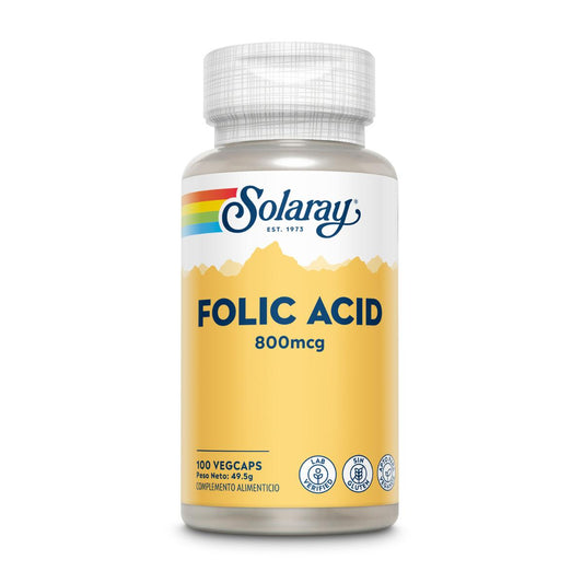 Acide folique 800 mcg Solaray 100 gélules