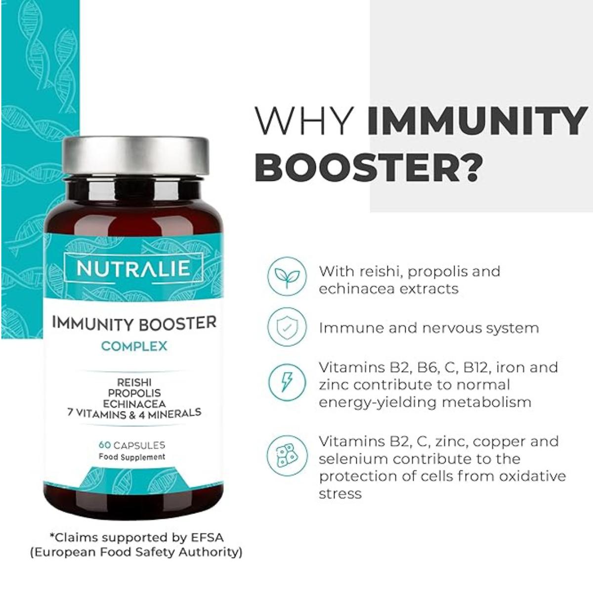 Nutralie Immunförsvar med Reishi + Propolis + Echinacea 60 kapslar