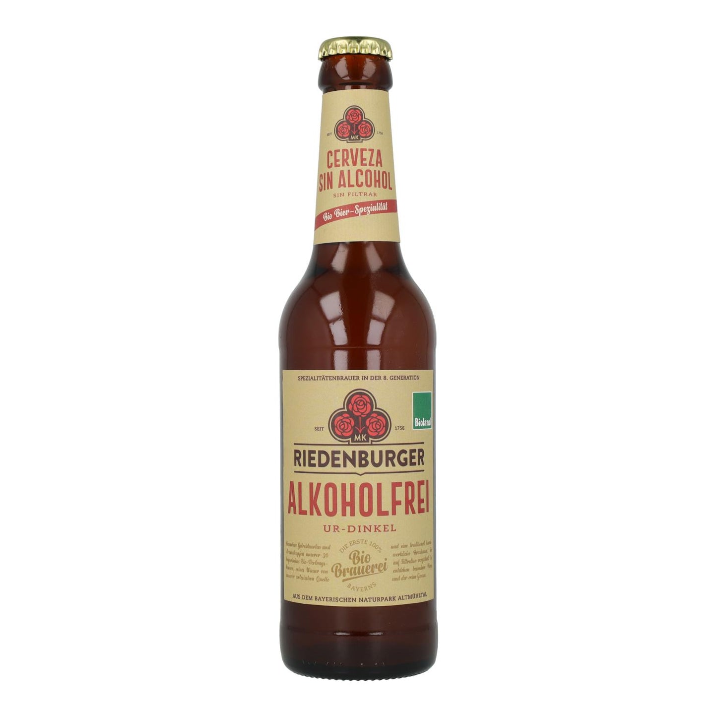 Bière bio sans alcool à l'épeautre Riedenburger 33 cl