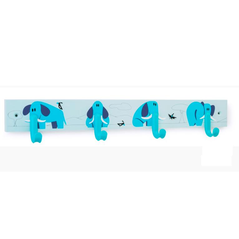 Appendiabiti multiplo per bambini Elefante blu