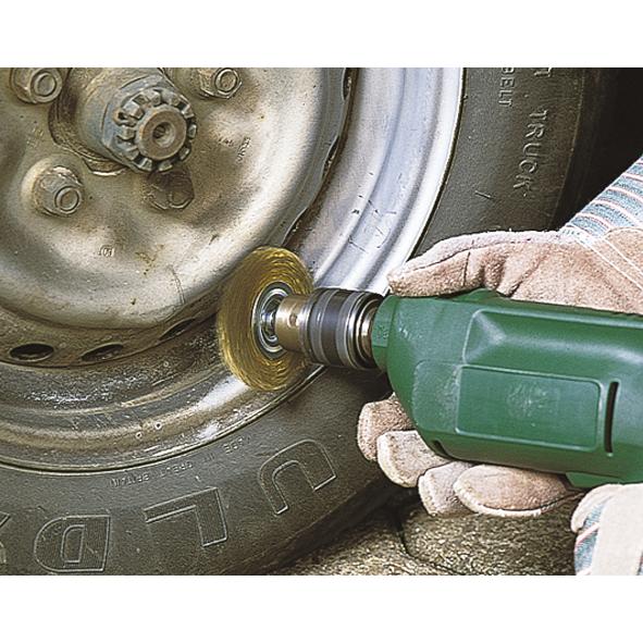 Brosse en laiton pour perceuses à tige hexagonale 1/4" (6,35 mm) Wolfcraft