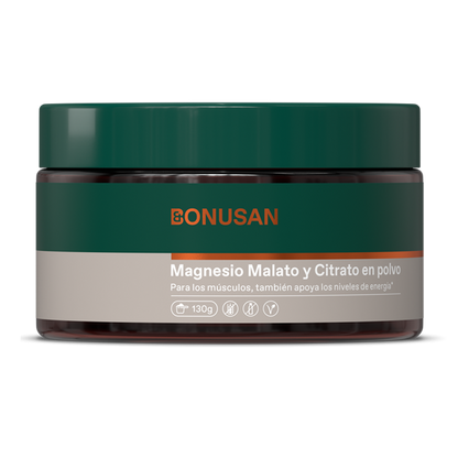 Magnesio Malato y Citrato Bonusan en polvo 130g