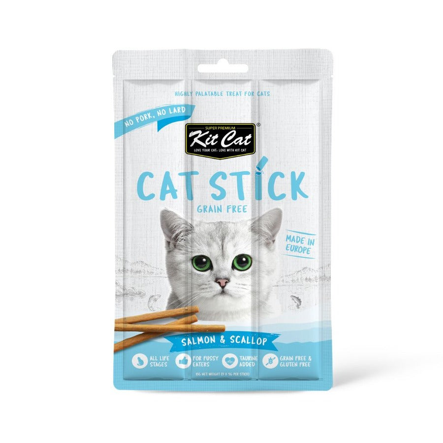 Kit Cat Cat Stick - Saumon & Coquilles Saint-Jacques 15 g Snack semi-humide pour chats
