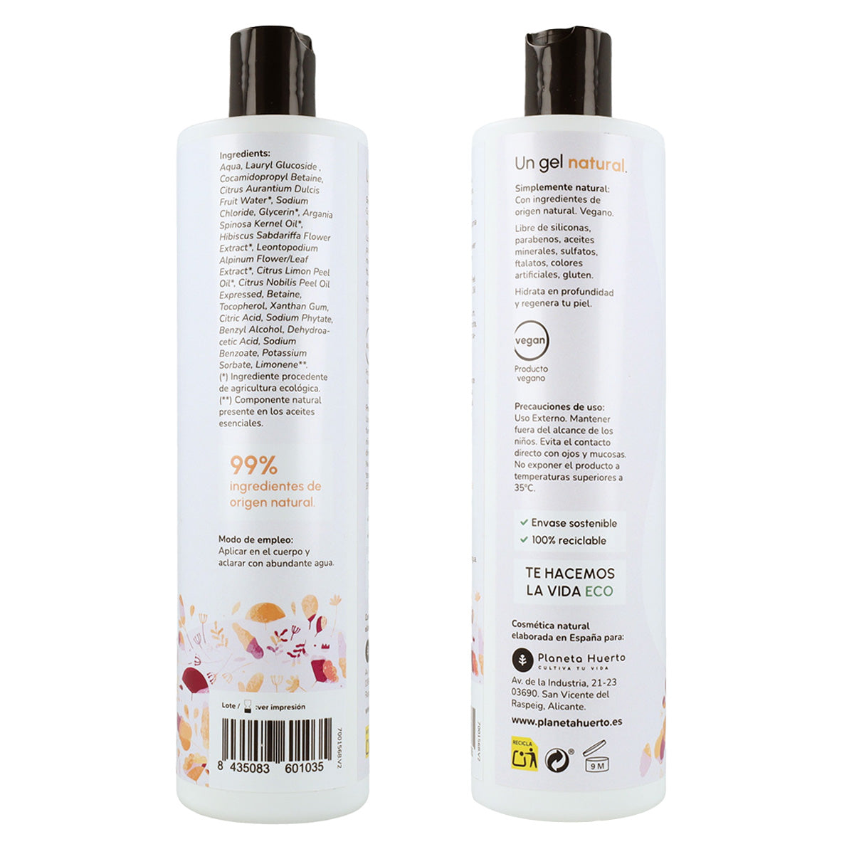 Packung Hibiskusblüte: Glanzverstärkendes Shampoo 500 ml + Duschgel 500 ml + Glanzwiederherstellender Conditioner 200 ml Planeta Huerto