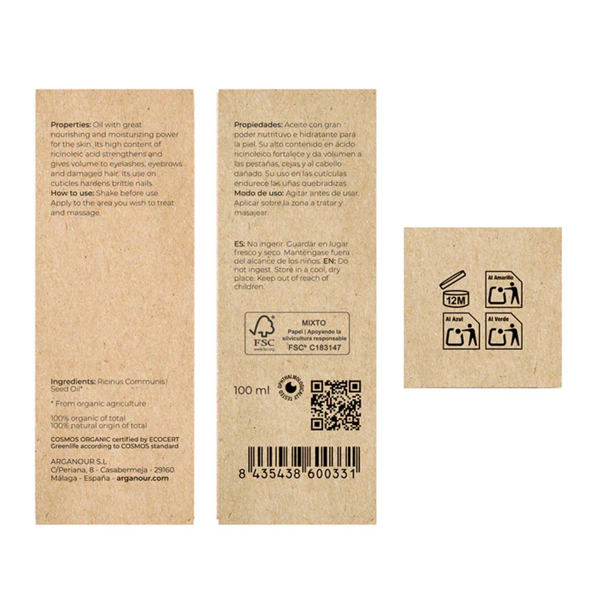 Huile de ricin Bio Arganour 100 ml