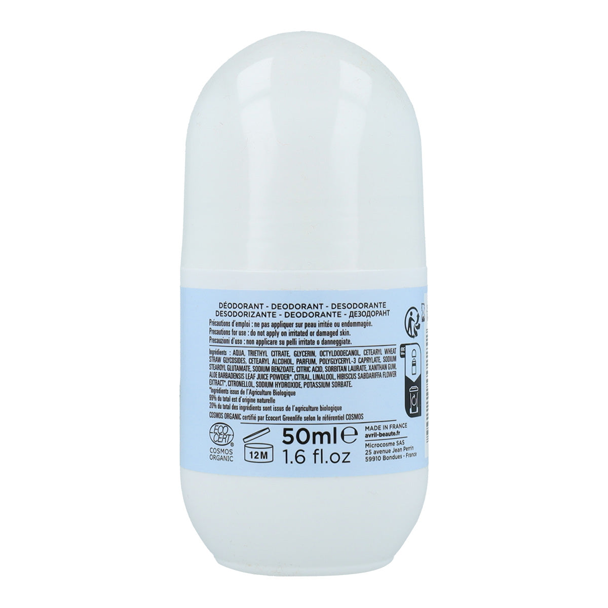 Déodorant roll-on bio, Avril, 50 ml