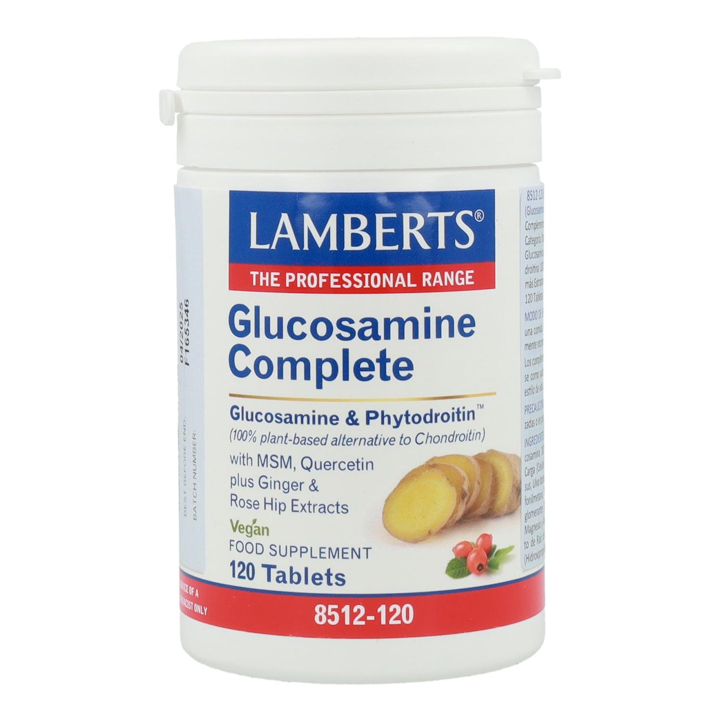 Glucosamine, chondroïtine, MSM, gingembre Lamberts, 120 comprimés