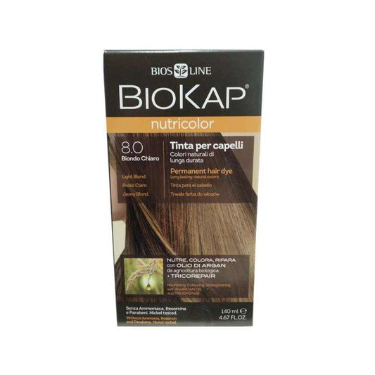 Farba do włosów jasny blond Dye 8.0 Biokap 140 ml