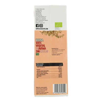 Vegetabilisk dryck av havre 0 % socker Bio Ecocesta 1 l