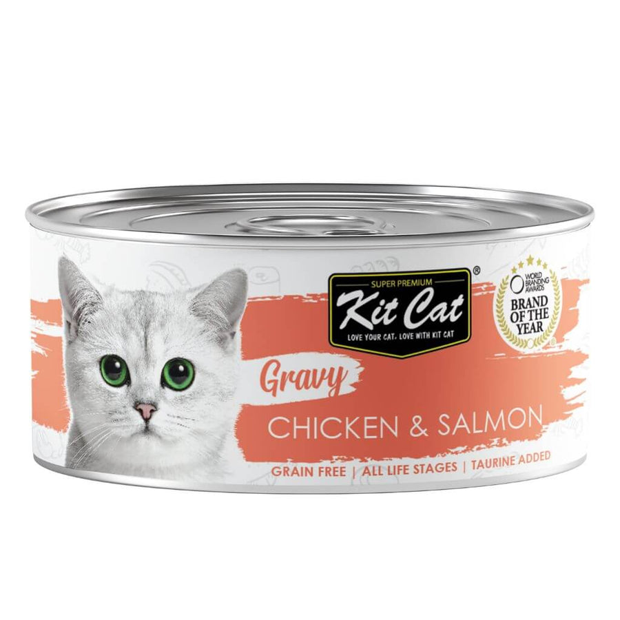 Kit Cat Gravy burk - Kyckling & lax 70 g Våtfoder för katter i sås