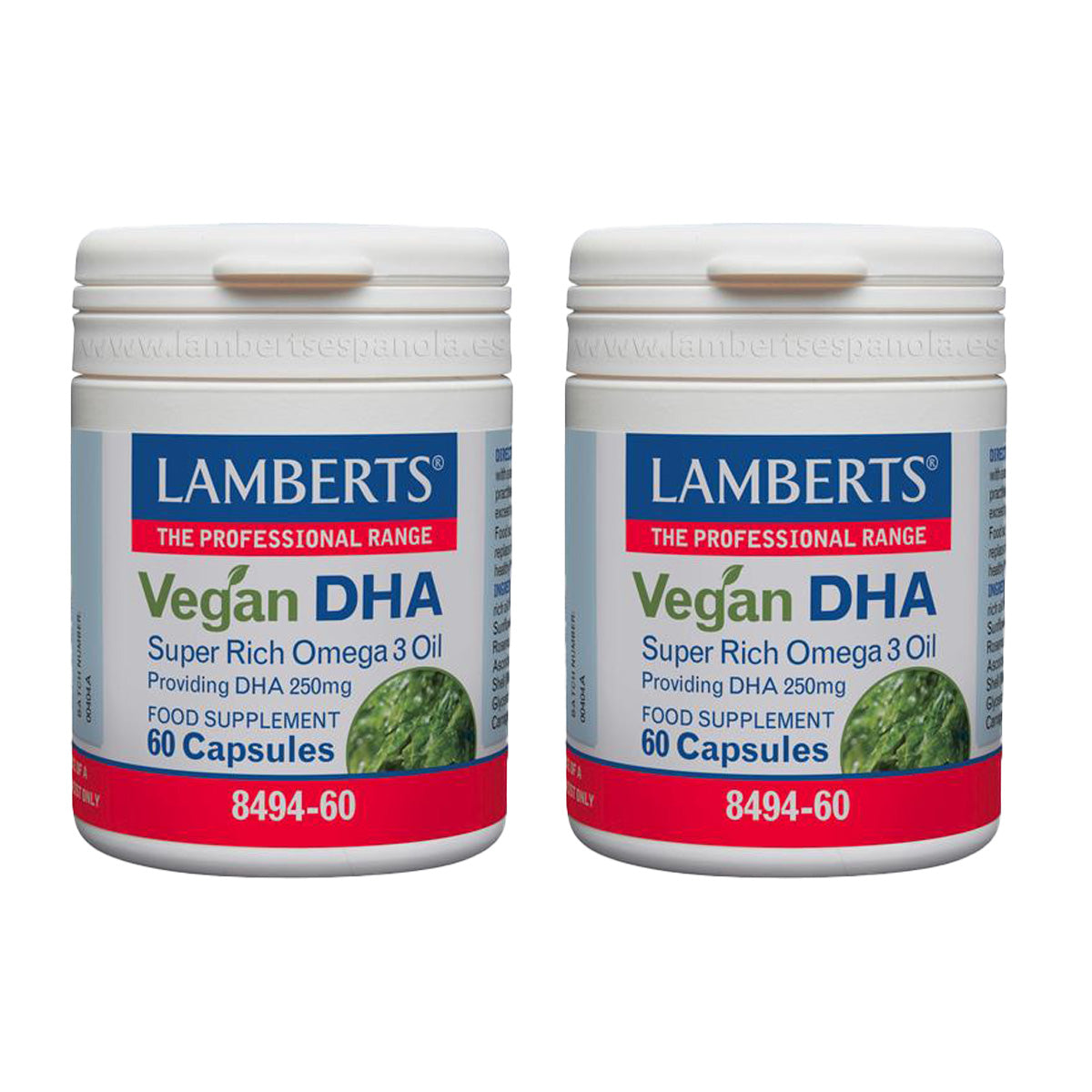 Pack 2x DHA Vegan 250 mg Lamberts 60 gélules