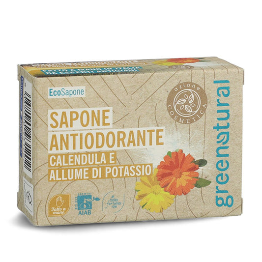 Pastilla de Jabón Desodorante Calendula Alumbre 100 GR Greenatural