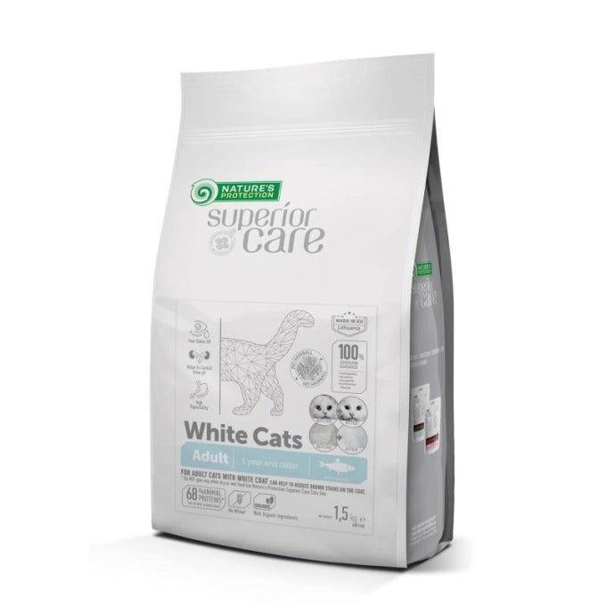 Nature's Protection Cat Superior White Cats Hering Futter für weiße Katzen 1,5 kg