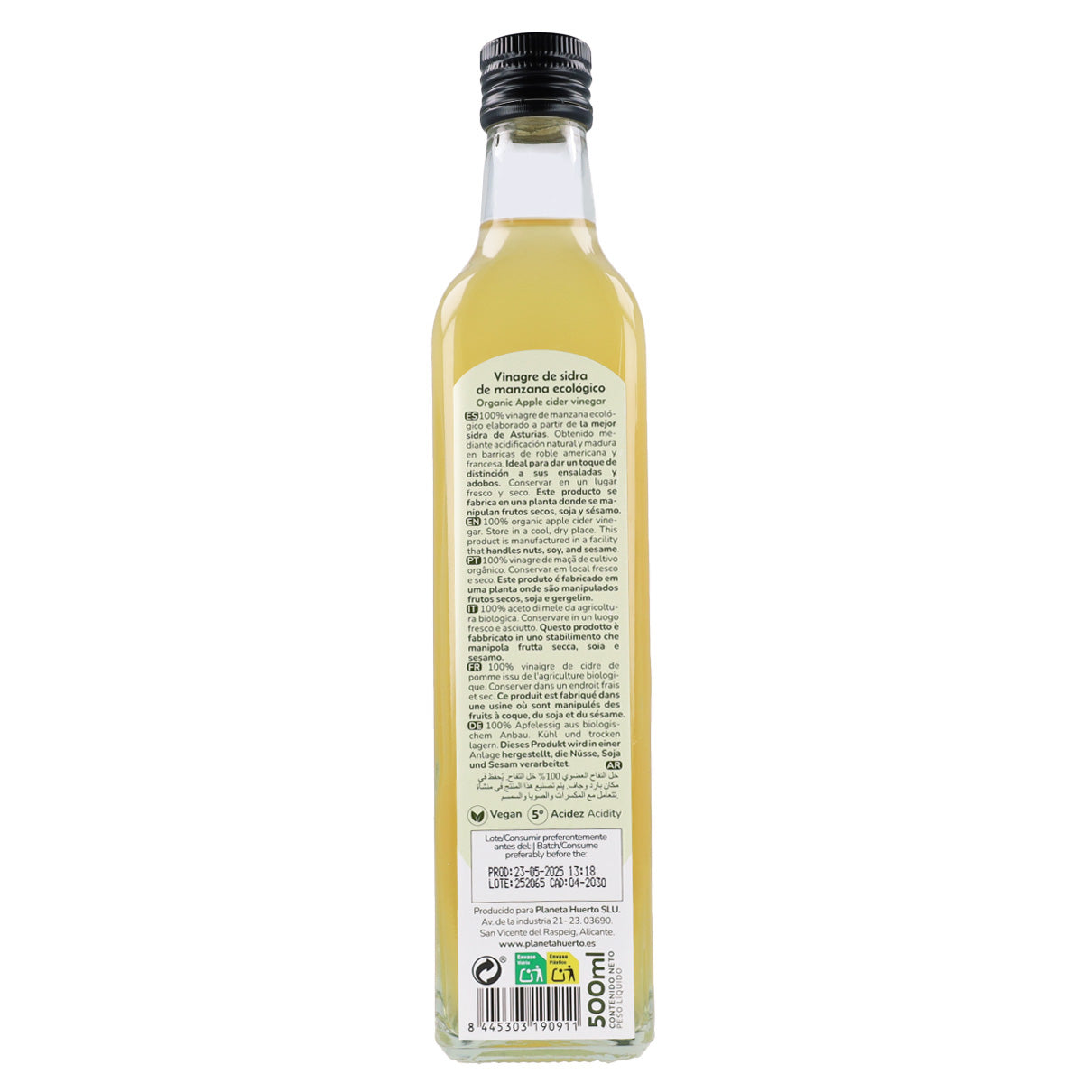 2er-Packung ungefilterter Apfelessig ECO Planeta Huerto 500 ml