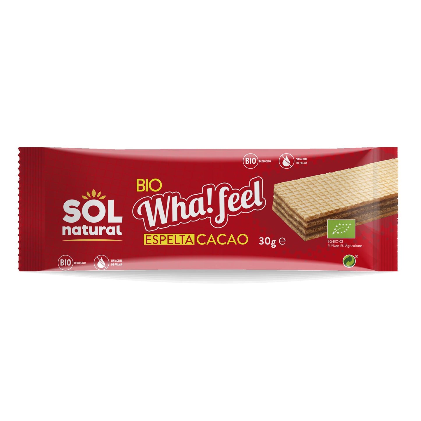 Goûter bio à l'épeautre et au cacao Wha Feel Sol Natural 30g
