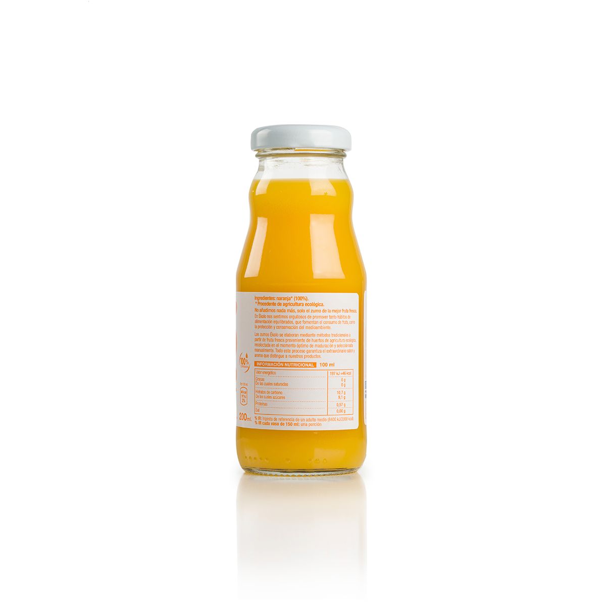 Jus d'orange fraîchement pressé Ékolo 100 % bio 200 ml