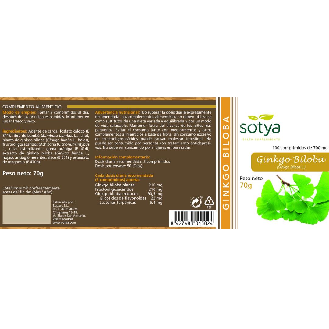 Ginkgo Biloba  Sotya 100 tabletek