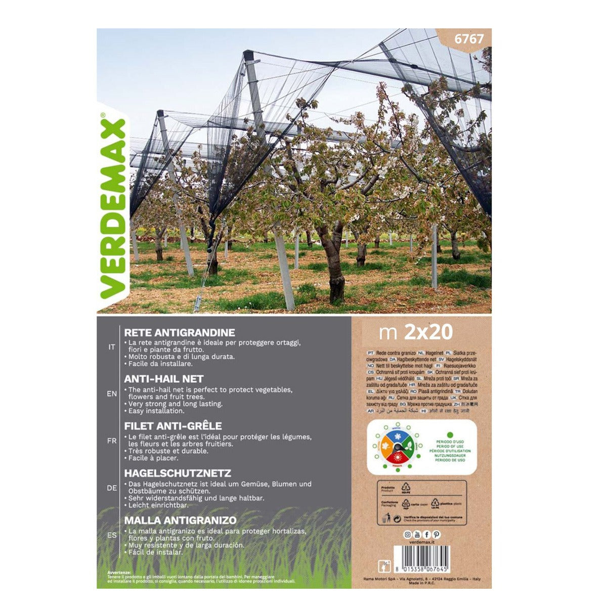 Verdemax anti-hail net 2 x 10 m
