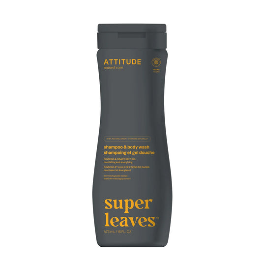 Super Leaves 2-in-1-Shampoo und Duschgel, nährend und energiespendend für Männer, 473 ml