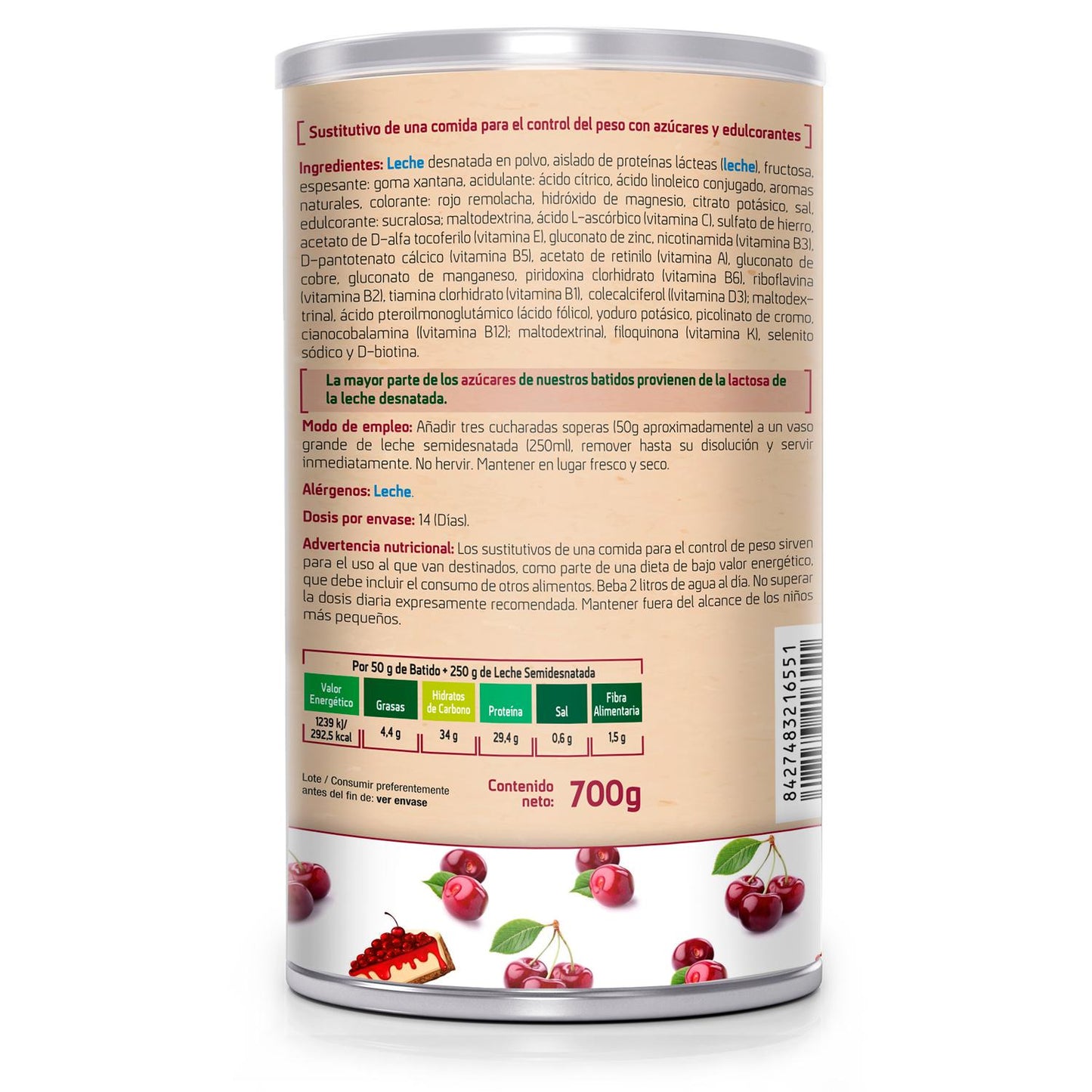 SOTYA Sättigender Shake mit Kirsch-Käsekuchen-Geschmack 550 g