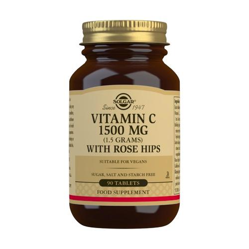 Rose Hips Vitamin C med nypon 1500 mg, 90 tabletter
