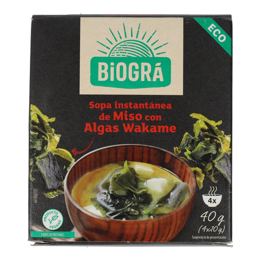 Sopa Miso Rojo y Alga Wakame Biográ, 4x10g