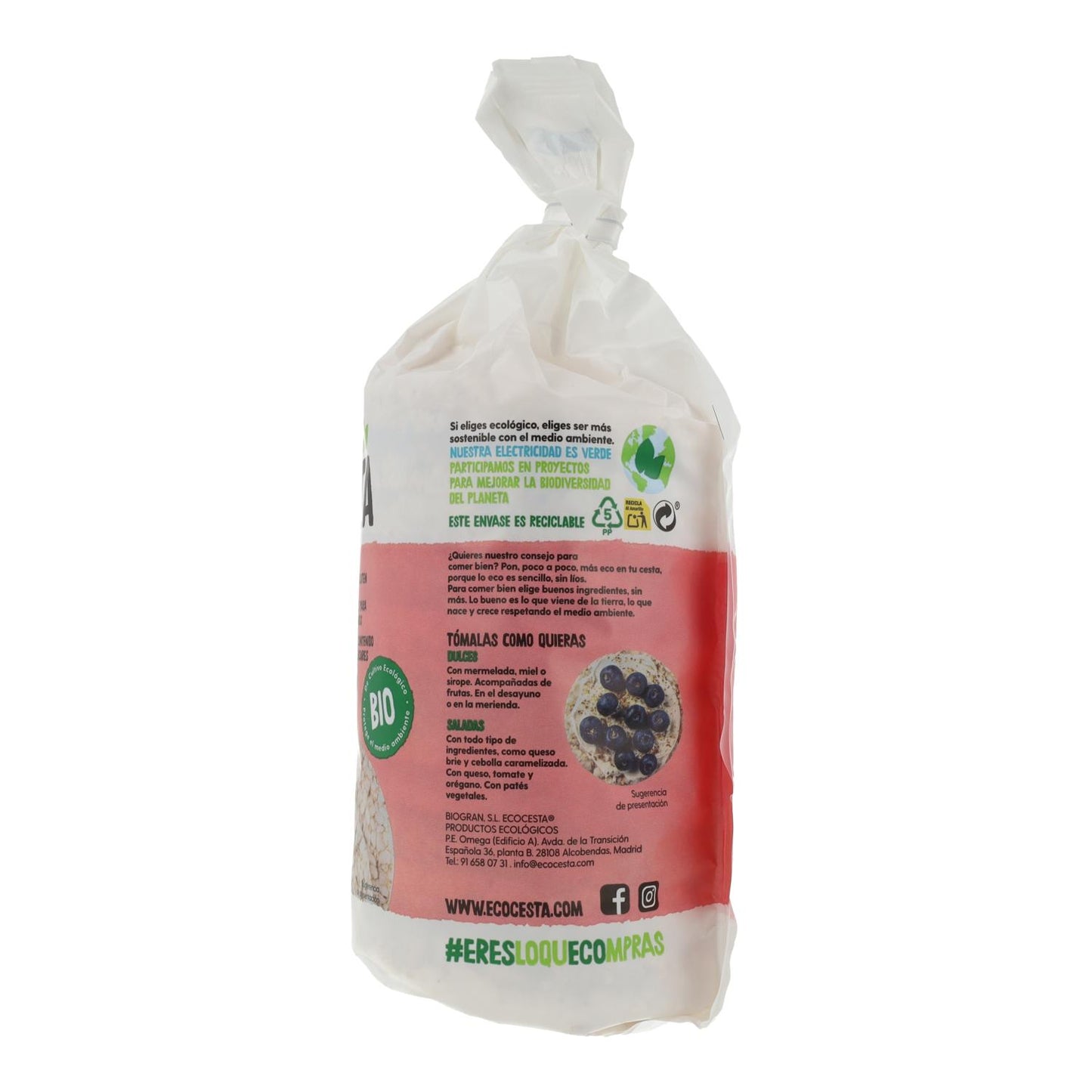 Galettes de riz bio Ecocesta sans sel ajouté, 15 g